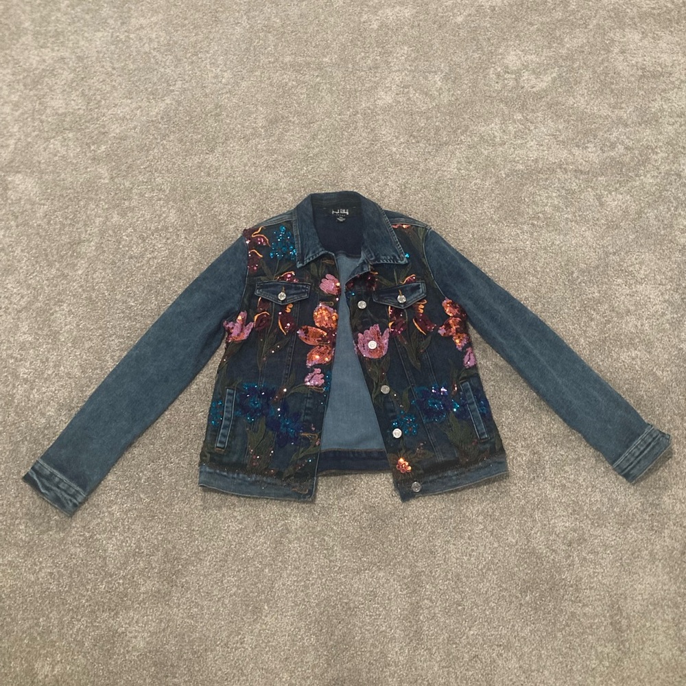 JOSEPH RIBKOFF Sequin Denim Jacket - Picture 6 of 12